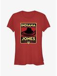 Indiana Jones Hat & Whip Poster Girls T-Shirt, RED, hi-res