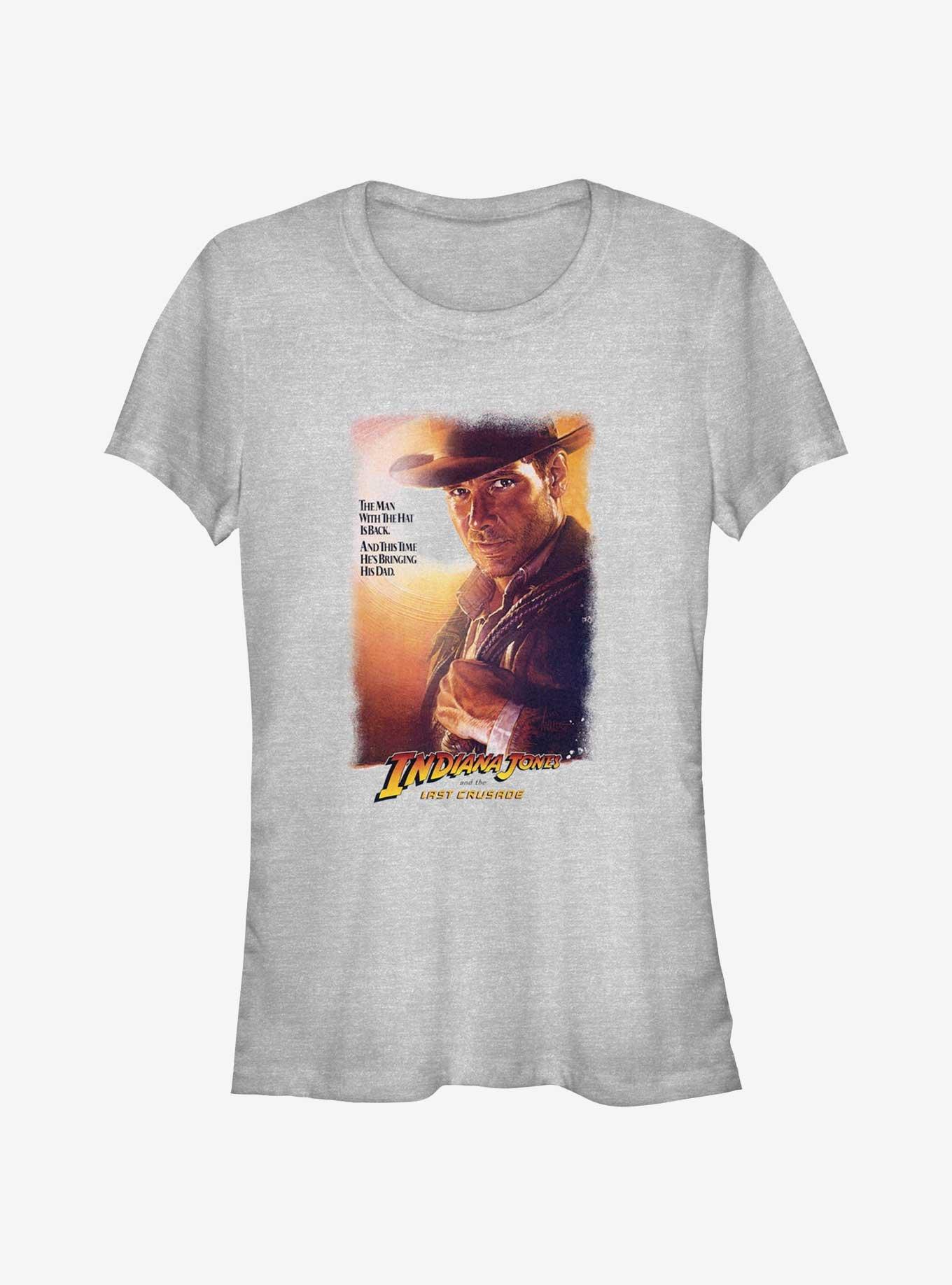 Indiana Jones and the Last Crusade The Man With The Hat Girls T-Shirt, ATH HTR, hi-res