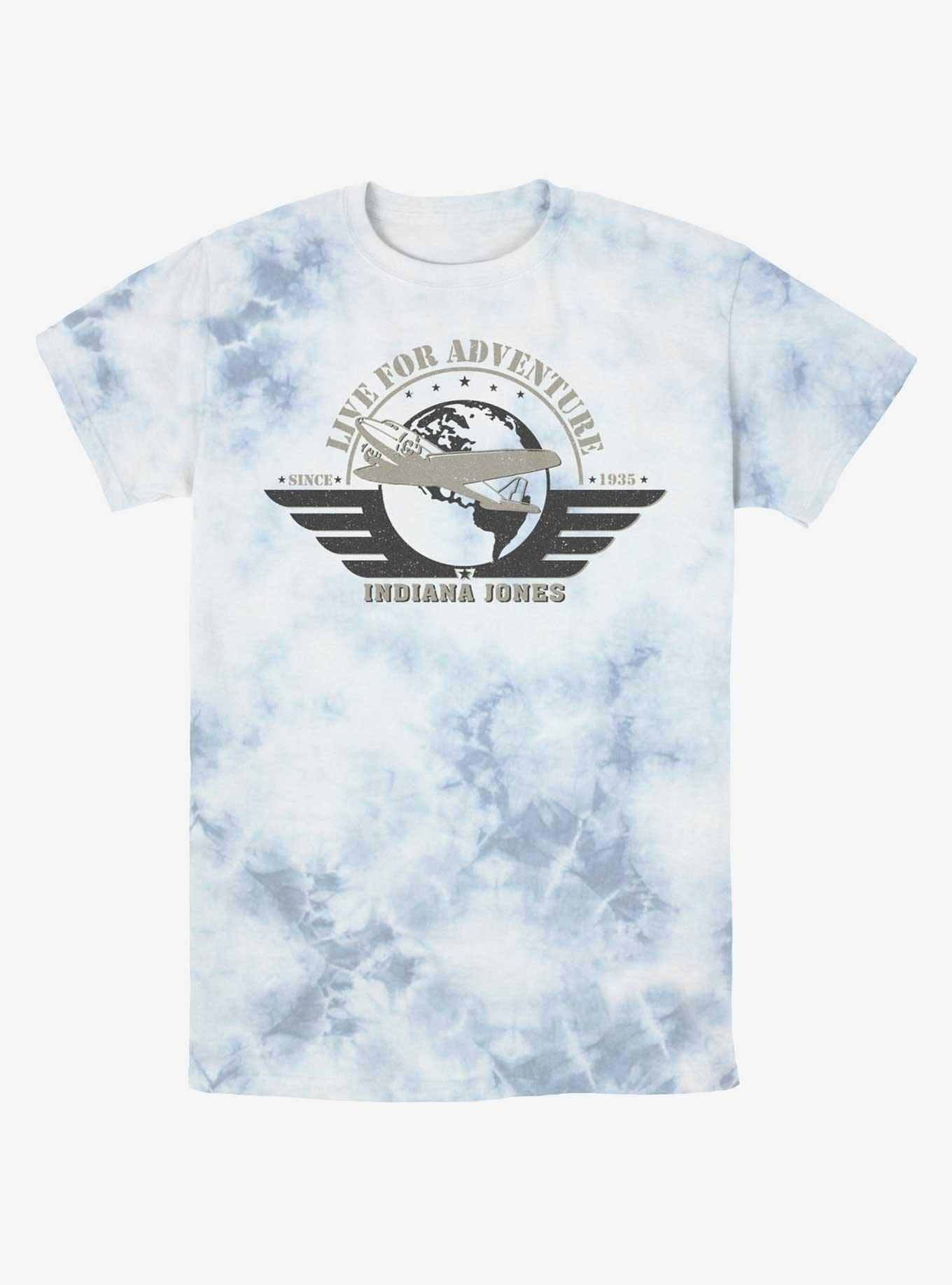 Indiana Jones Aviation Badge Tie-Dye T-Shirt, WHITEBLUE, hi-res