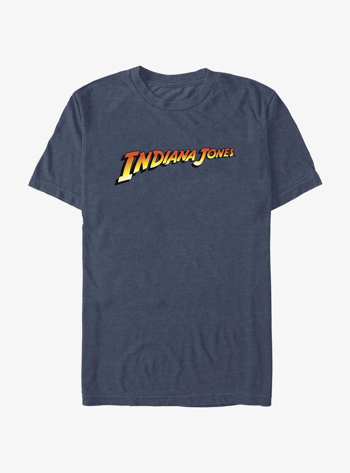 Indiana Jones Basic Logo T-Shirt, NAVY HTR, hi-res