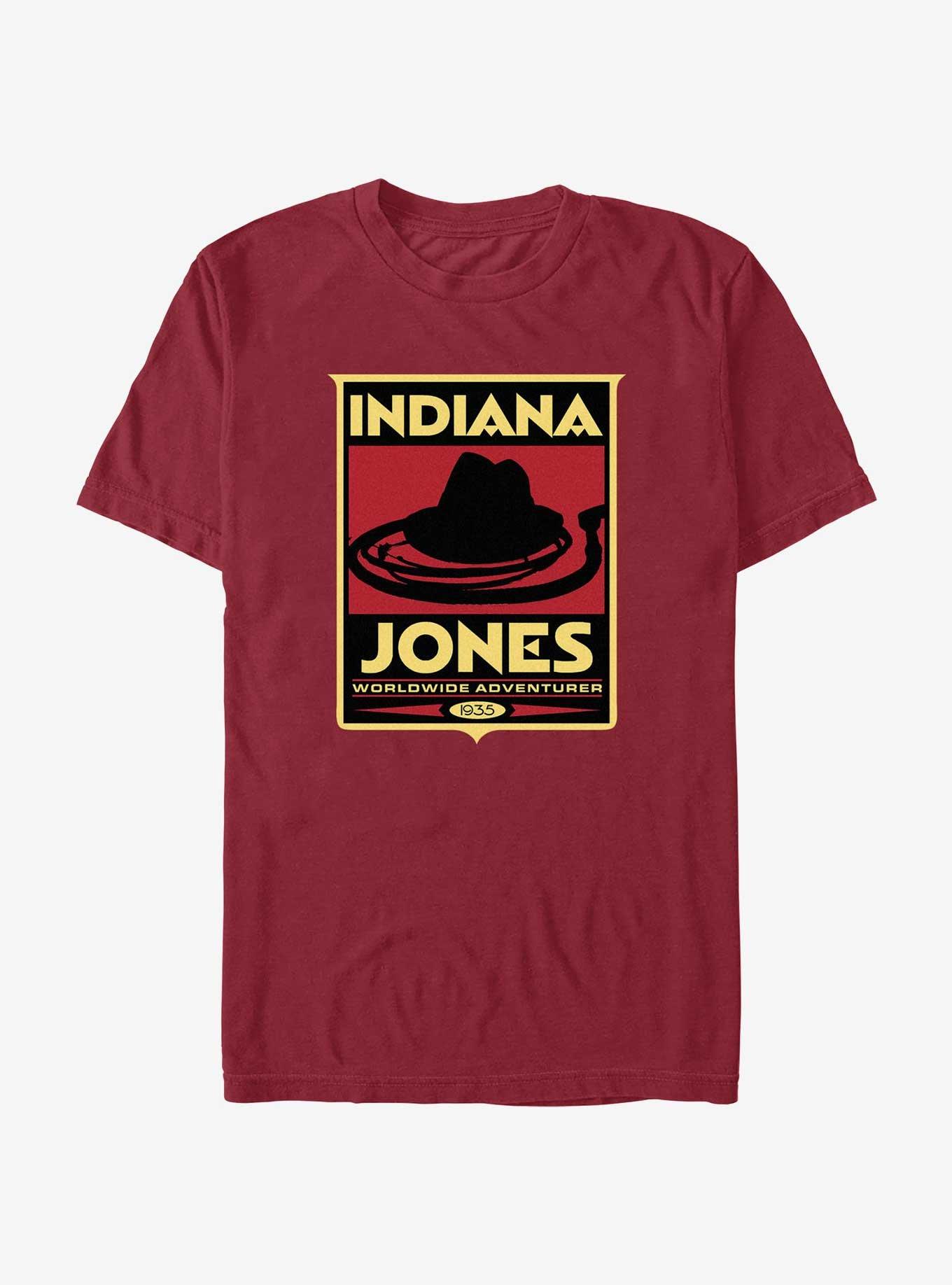 Indiana Jones Hat & Whip Poster T-Shirt, CARDINAL, hi-res