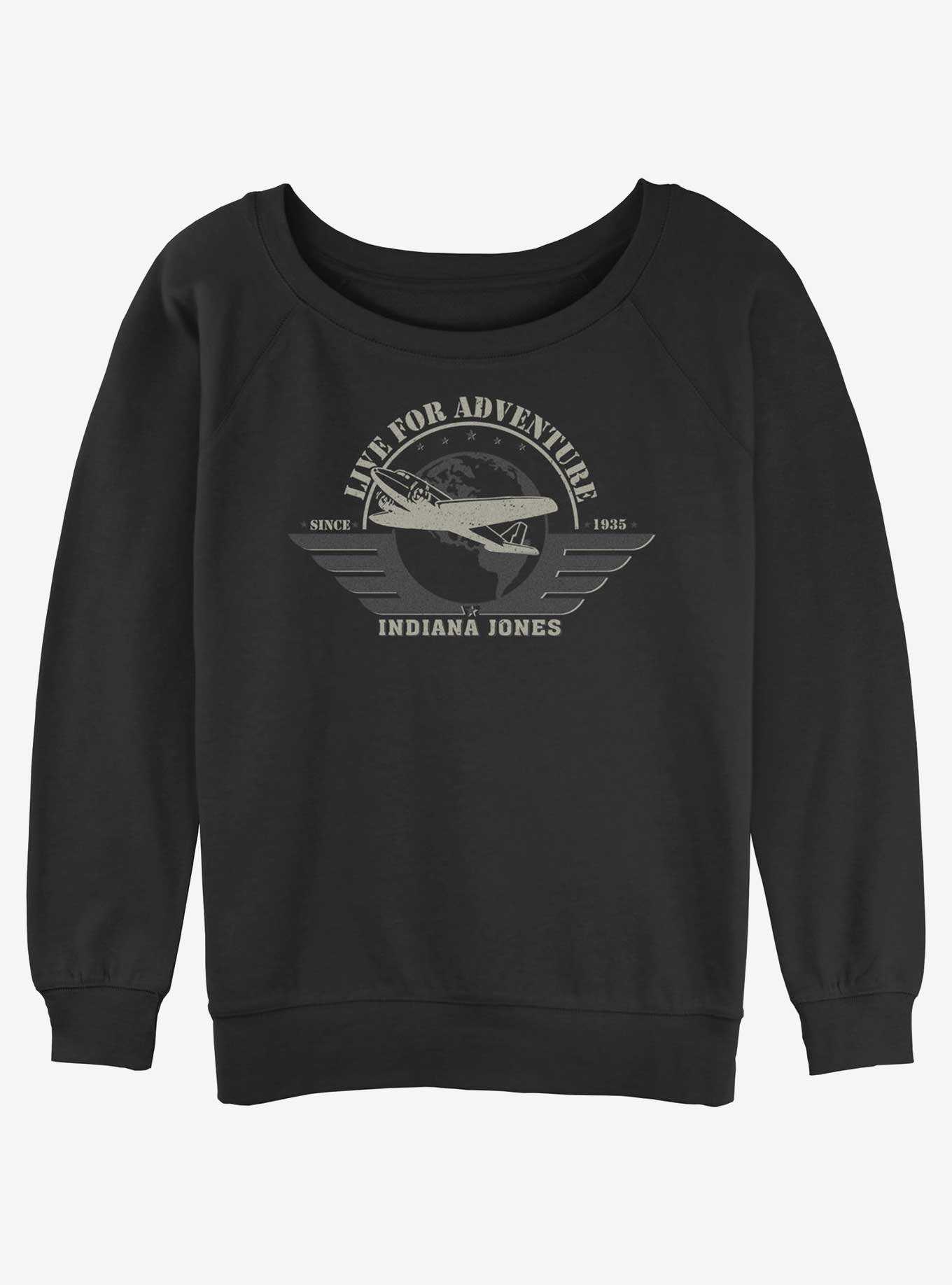Indiana Jones Aviation Badge Girls Slouchy Sweatshirt, , hi-res