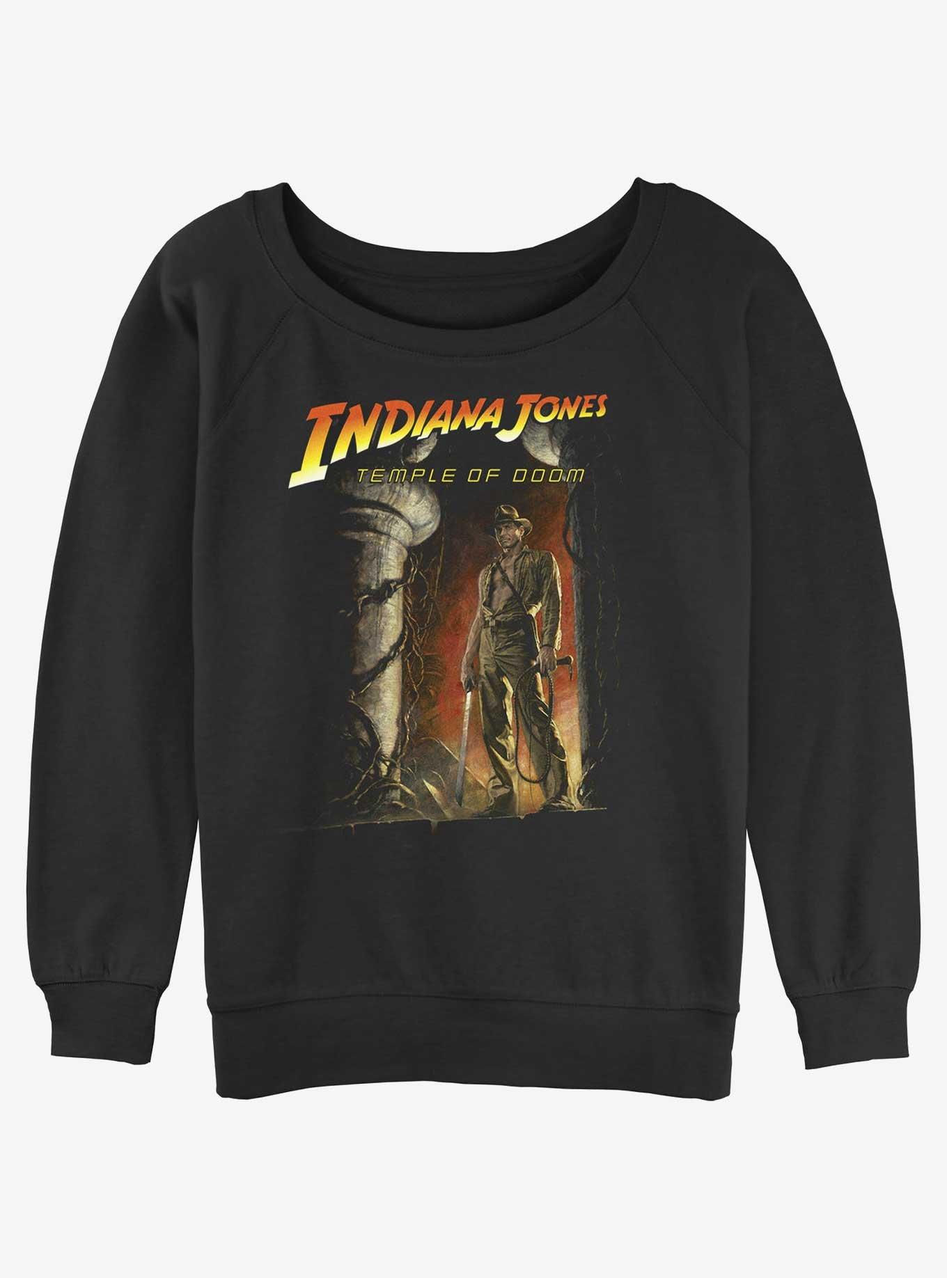 Indiana Jones and the Temple of Doom Poster Girls Slouchy Sweatshirt, BLACK, hi-res