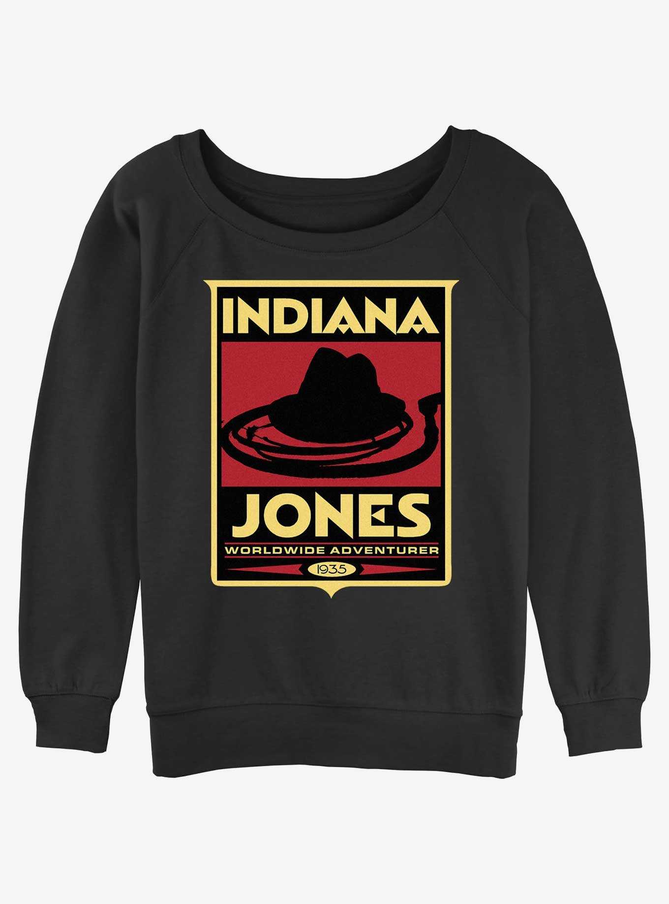 Indiana Jones Hat & Whip Poster Girls Slouchy Sweatshirt, , hi-res