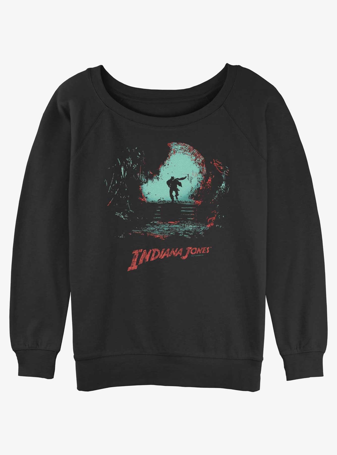 Indiana Jones Treasure Chase Girls Slouchy Sweatshirt Hot Topic Web Exclusive, BLACK, hi-res