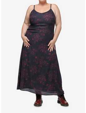 Cosmic Aura Red Floral Maxi Slip Dress Plus Size, , hi-res