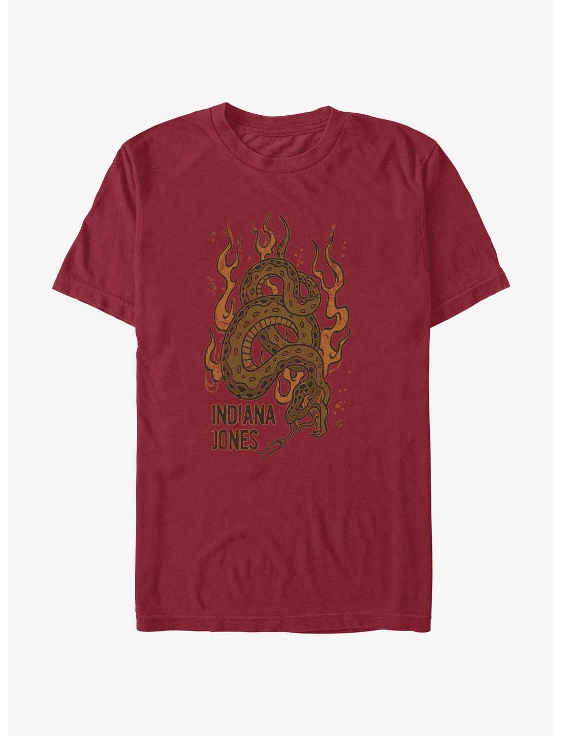 Indiana Jones Flaming Snakes T-Shirt, CARDINAL, hi-res