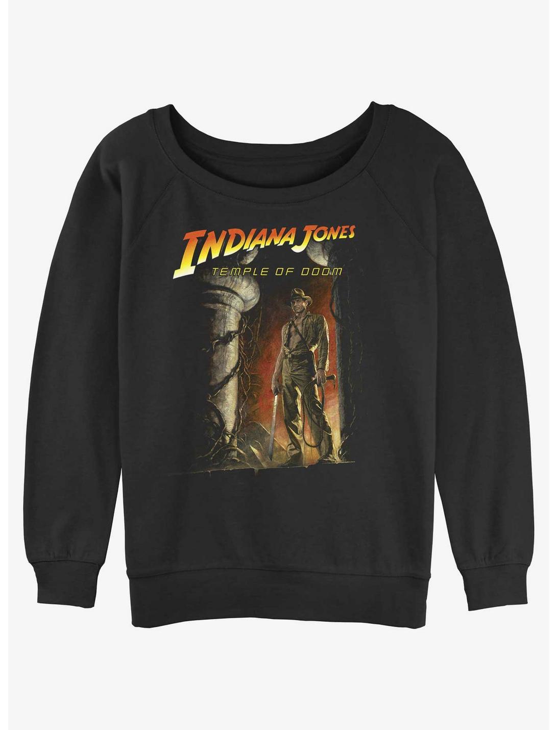 Indiana Jones and the Temple of Doom Poster Womens Slouchy Sweatshirt, BLACK, hi-res