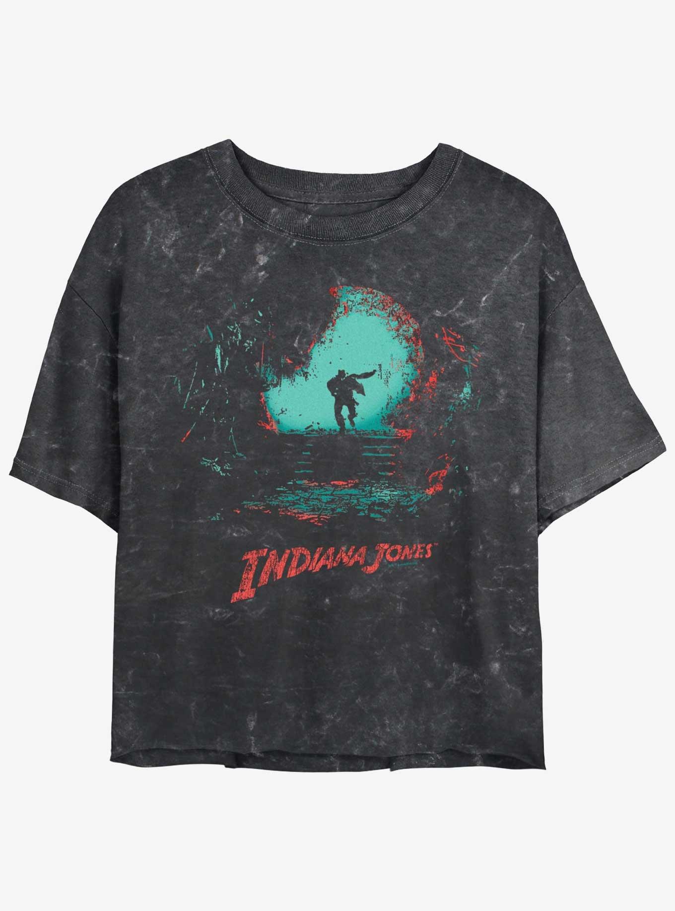 Indiana Jones Treasure Chase Mineral Wash Womens Crop T-Shirt BoxLunch Web Exclusive, , hi-res