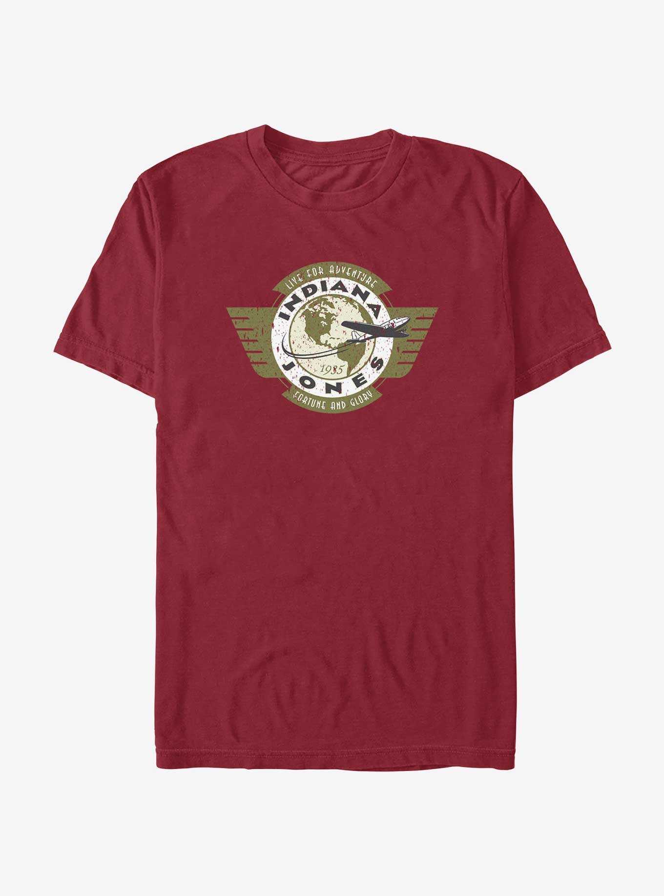 Indiana Jones Live For Adventure Vintage Aviation Badge T-Shirt, , hi-res