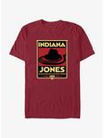 Indiana Jones Hat & Whip Poster T-Shirt, CARDINAL, hi-res