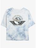 Indiana Jones Aviation Badge Tie-Dye Womens Crop T-Shirt, WHITEBLUE, hi-res