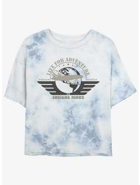 Indiana Jones Aviation Badge Tie-Dye Womens Crop T-Shirt, , hi-res