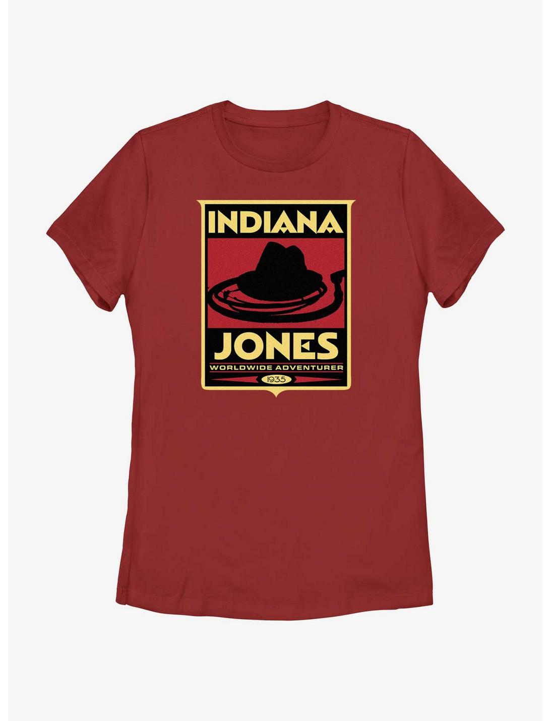 Indiana Jones Hat & Whip Poster Womens T-Shirt, RED, hi-res