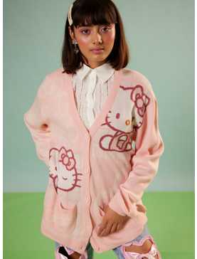 Hello Kitty Pink Grid Cardigan, , hi-res