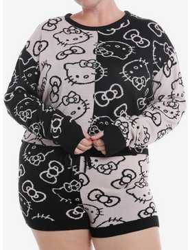 Hello Kitty Bow Split Crop Sweater Plus Size, , hi-res
