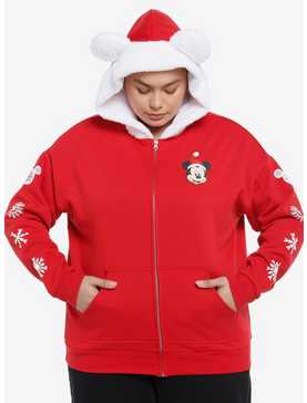Her Universe Disney Mickey Mouse & Friends 3D Ear Holiday Hoodie Plus Size, , hi-res