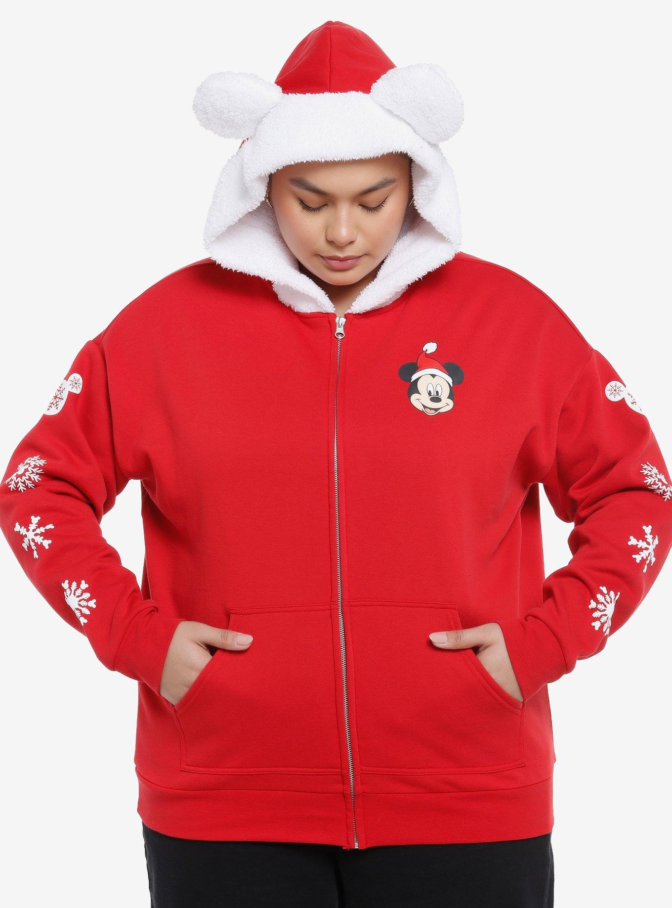 Her Universe Disney Mickey Mouse & Friends 3D Ear Holiday Hoodie Plus Size, FESTIVE - MULTI, hi-res