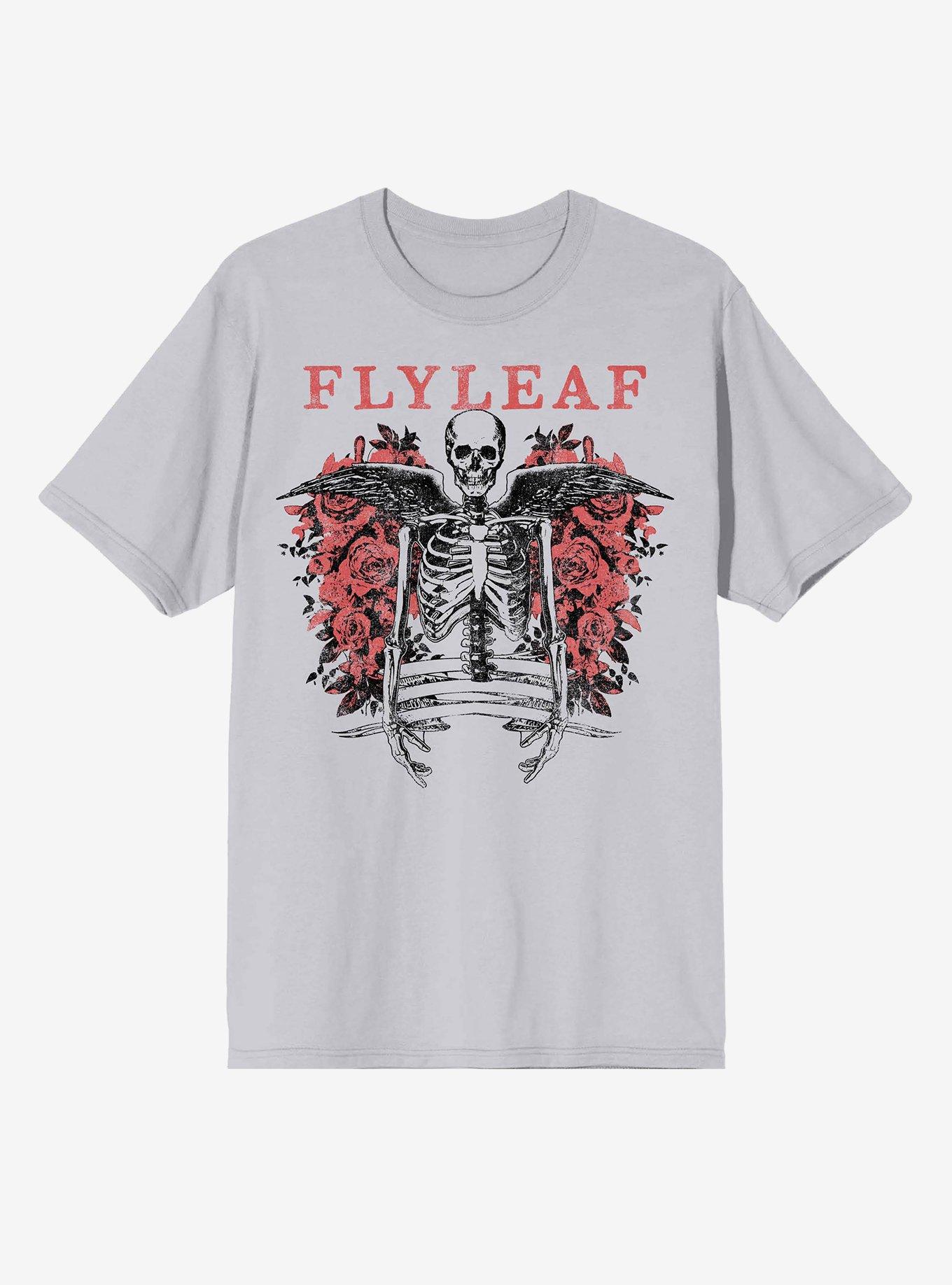 Flyleaf Skeleton Angel T-Shirt, LIGHT GREY, hi-res