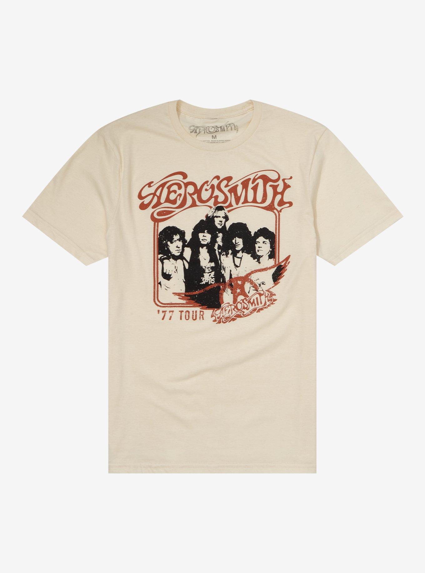 Aerosmith 1977 Tour Boyfriend Fit Girls T-Shirt, NATURAL, hi-res