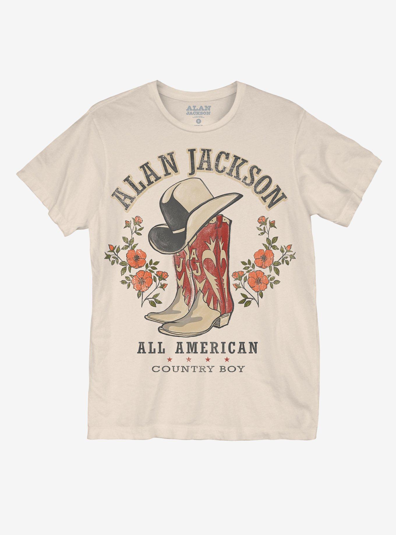 Alan Jackson All American Country Boy Boyfriend Fit Girls T-Shirt, CREAM, hi-res