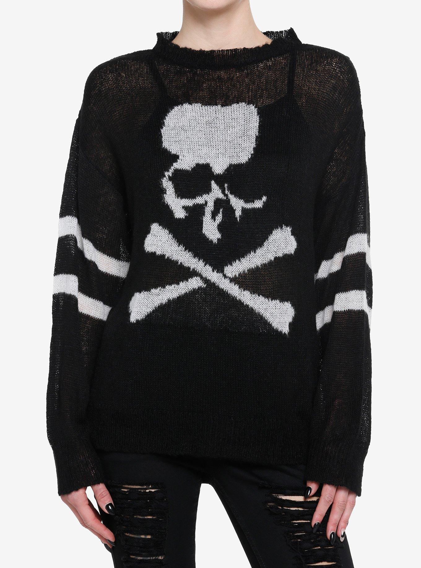 Social Collision Skull & Crossbones Girls Sweater