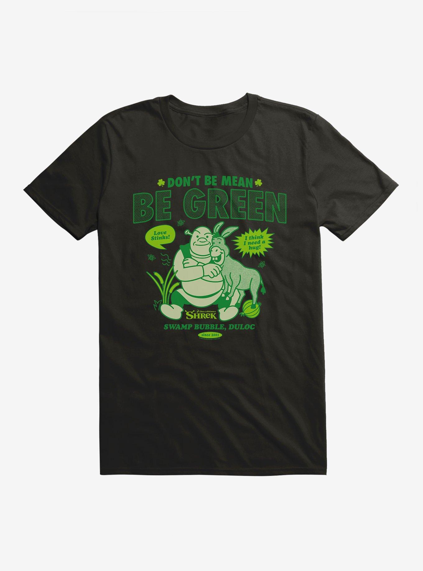 Shrek Don't Be Mean Be Green T-Shirt, BLACK, hi-res