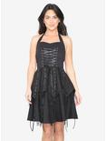 Black Pretty Pirate Lace-Up Dress, BLACK, hi-res