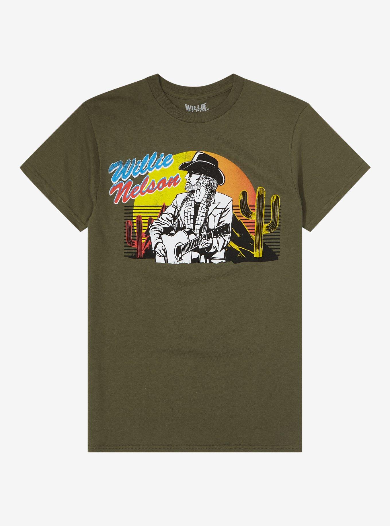 Willie Nelson Desert Boyfriend Fit Girls T-Shirt, MUSTARD, hi-res
