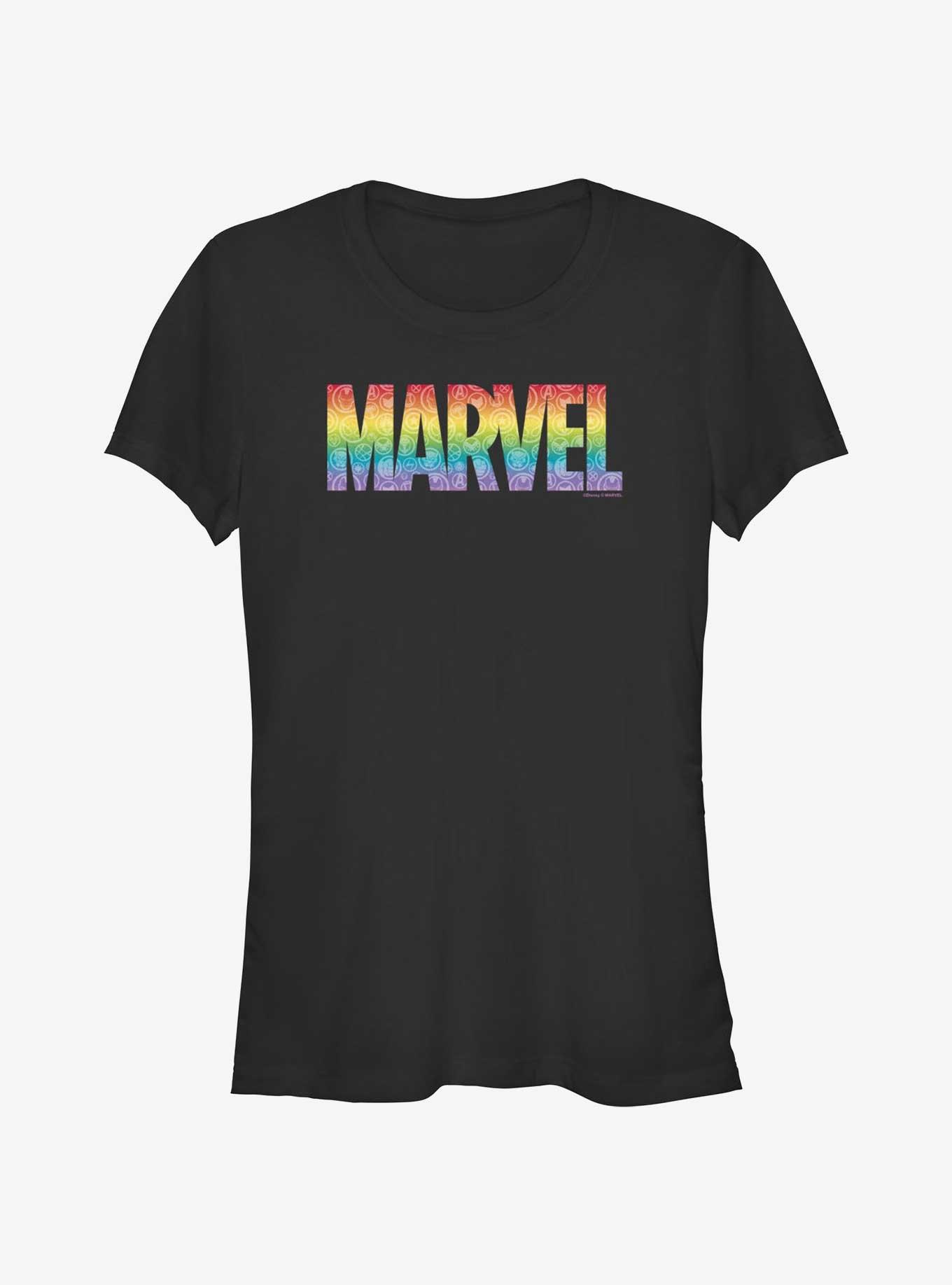 Marvel Avengers Multiple Rainbows Pride T-Shirt, BLACK, hi-res