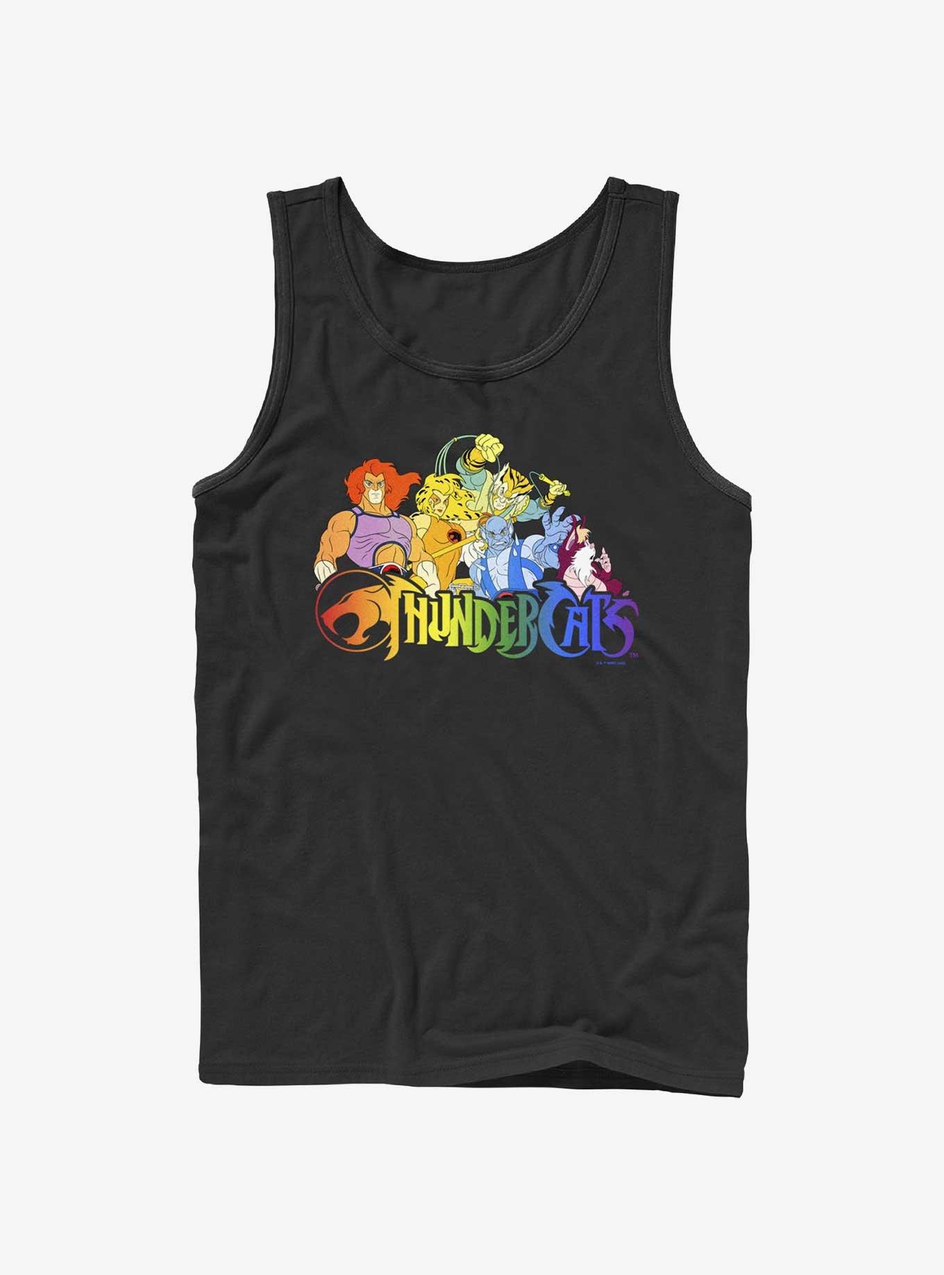 ThunderCats Rainbow Group Pose Pride Tank, BLACK, hi-res