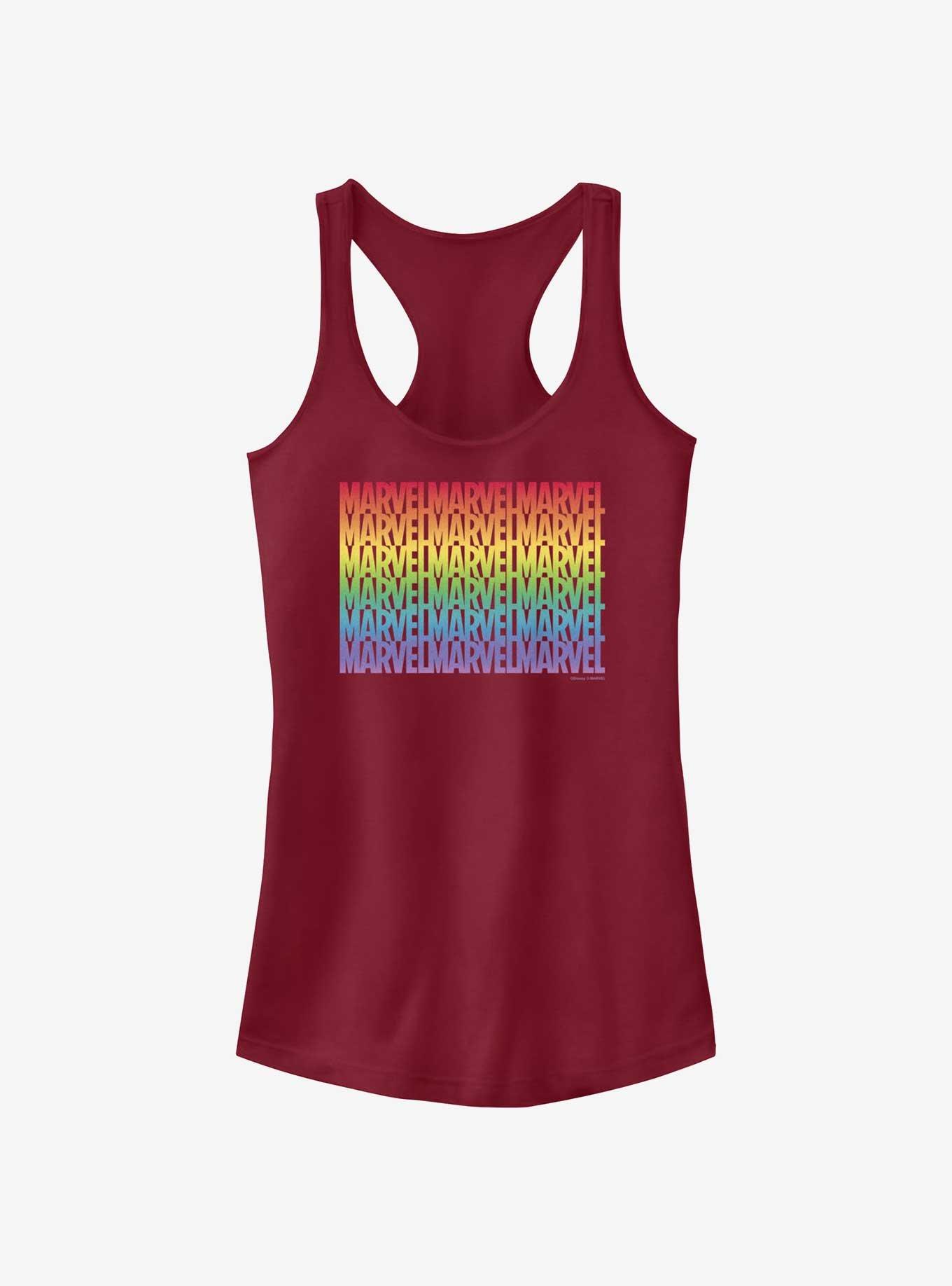 Marvel Avengers Marvel Stacked Gradient Pride Tank, SCARLET, hi-res