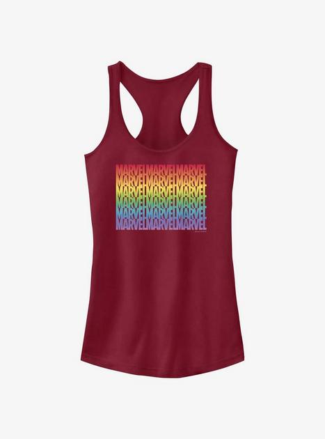 Marvel Avengers Marvel Stacked Gradient Pride Tank - RED | Hot Topic