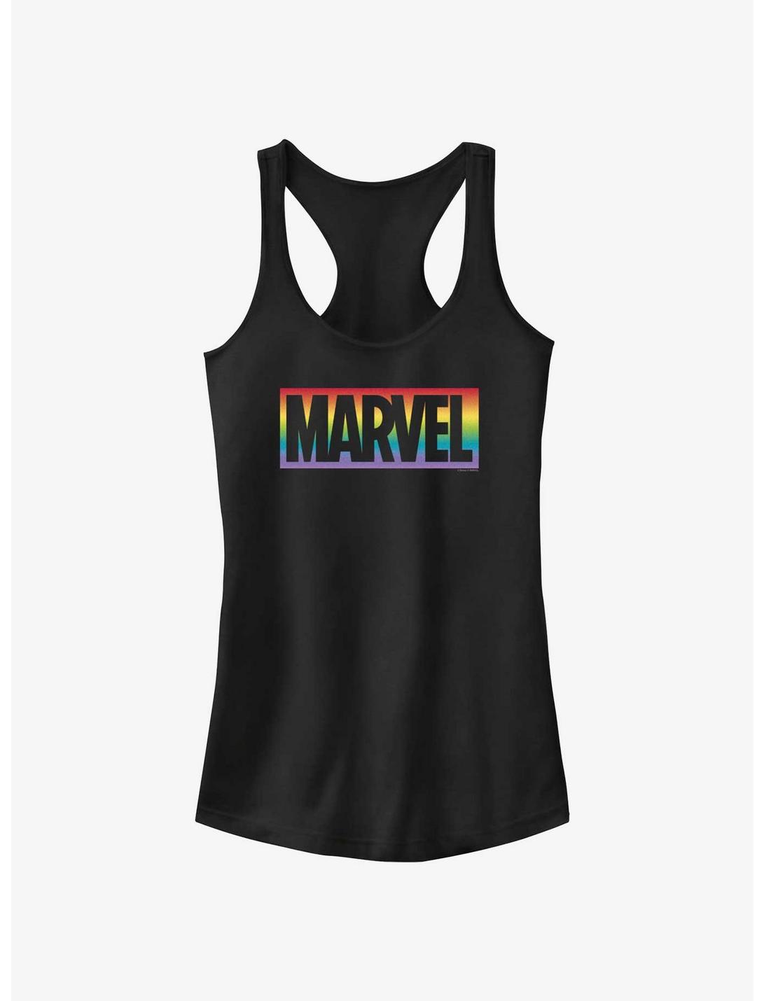 Marvel Avengers Rainbow Logo Pride Tank, BLACK, hi-res