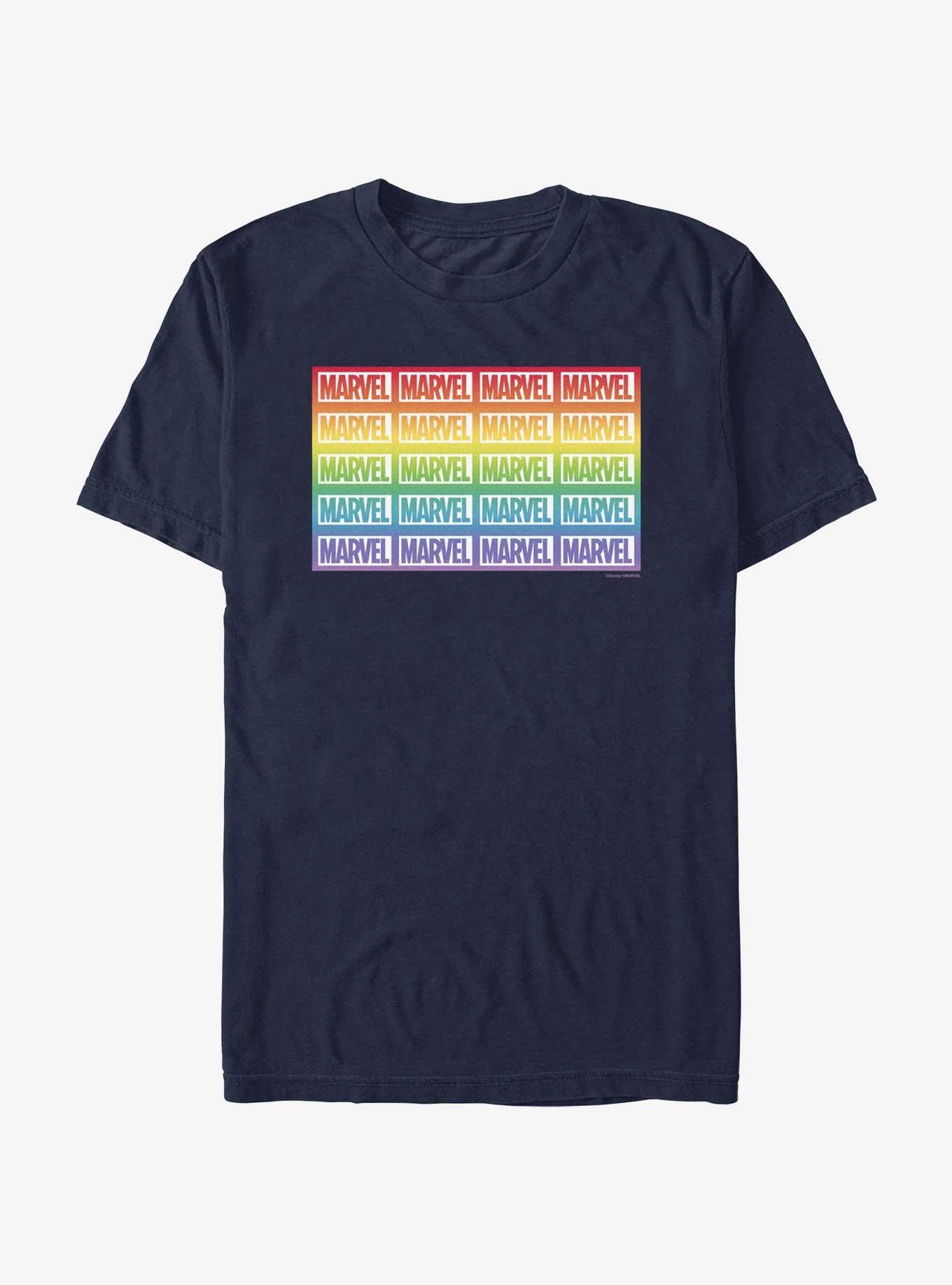 Marvel Avengers Boxed Marvel Gradient Pride T-Shirt, NAVY, hi-res