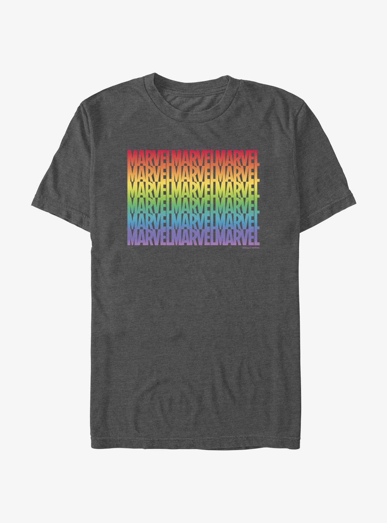 Marvel Avengers Marvel Stacked Gradient Pride T-Shirt, , hi-res