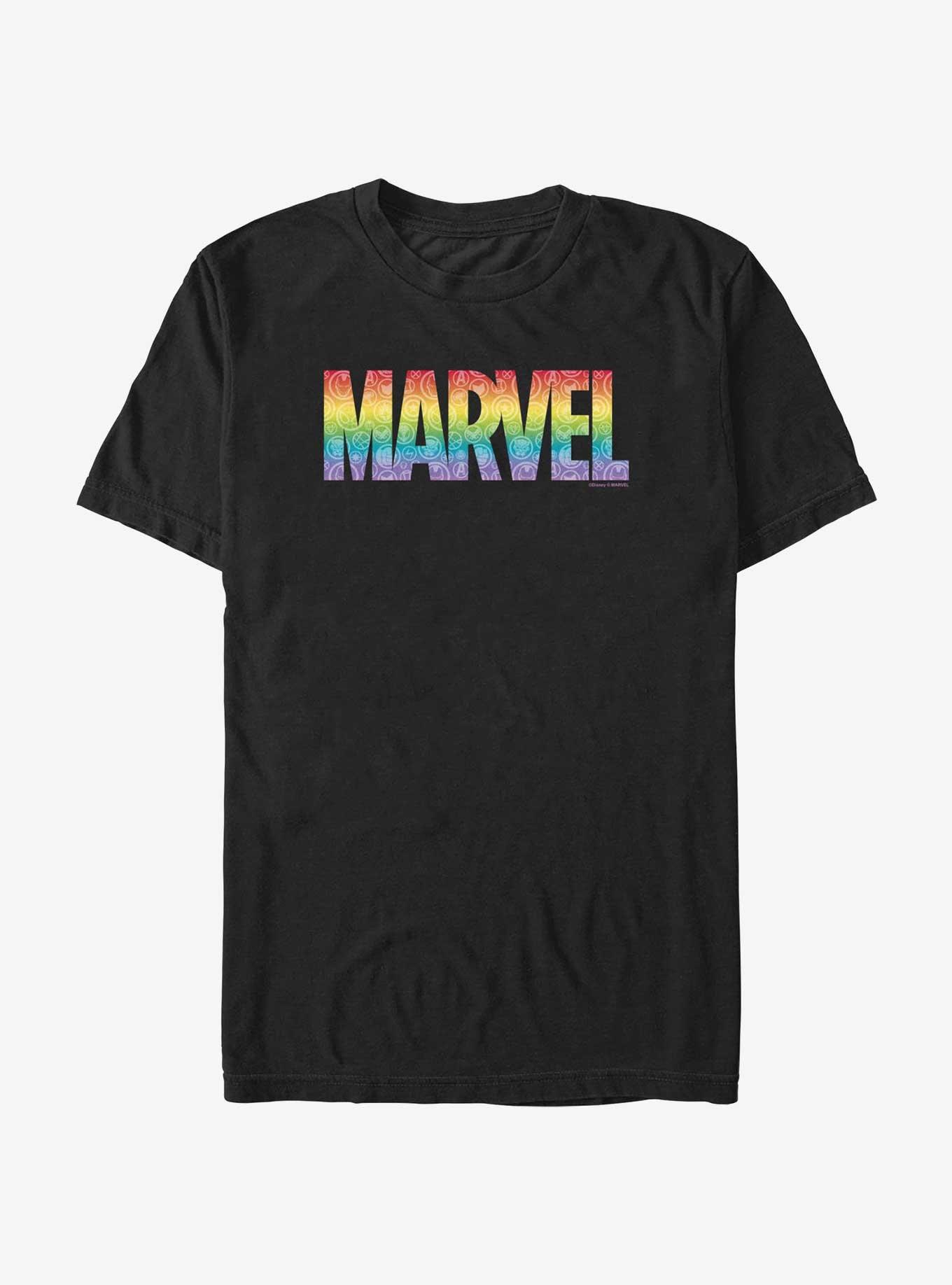 Marvel Avengers Multiple Rainbows Pride T-Shirt, BLACK, hi-res