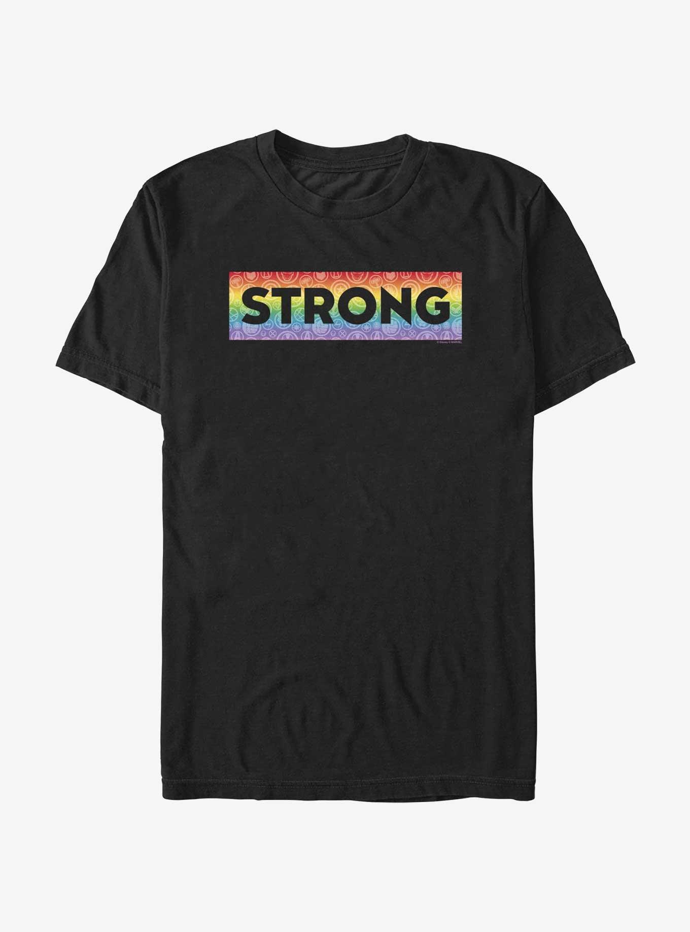 Marvel Avengers Strong Boxed Icons Pride T-Shirt, BLACK, hi-res