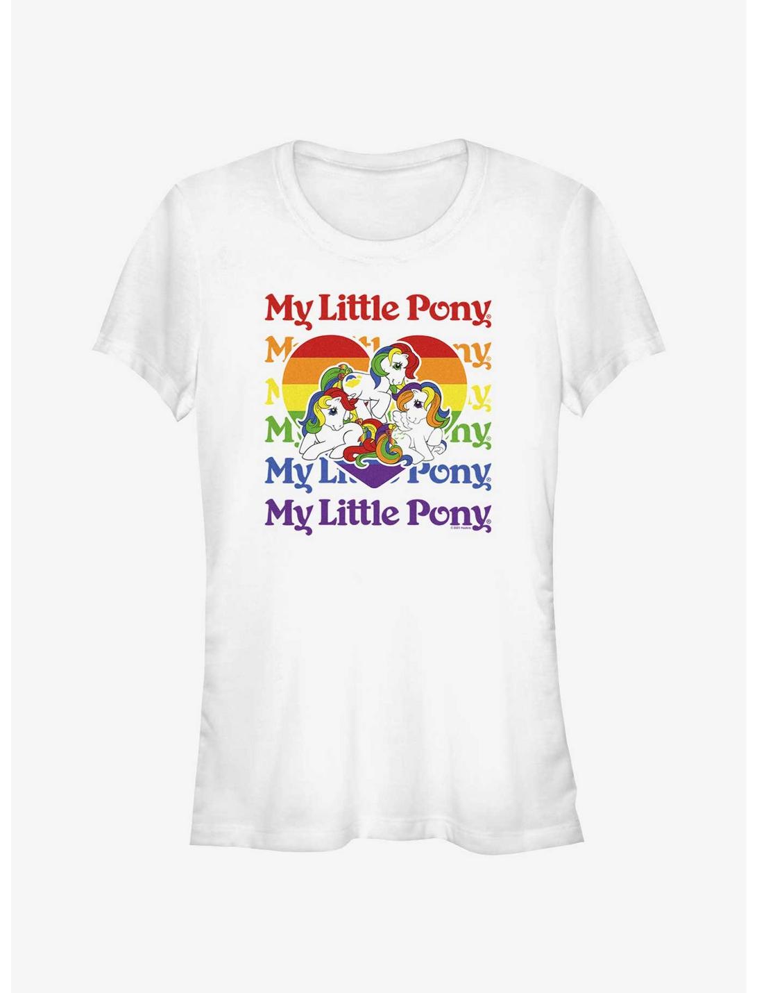 My Little Pony Rainbow Name Stack Pride T-Shirt, WHITE, hi-res