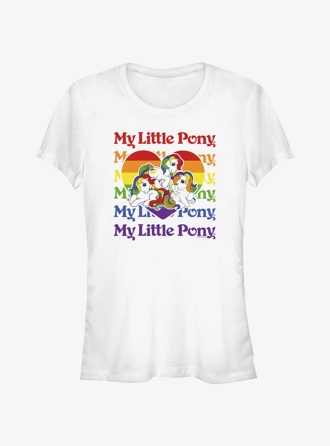 My Little Pony Rainbow Name Stack Pride T-Shirt, WHITE, hi-res