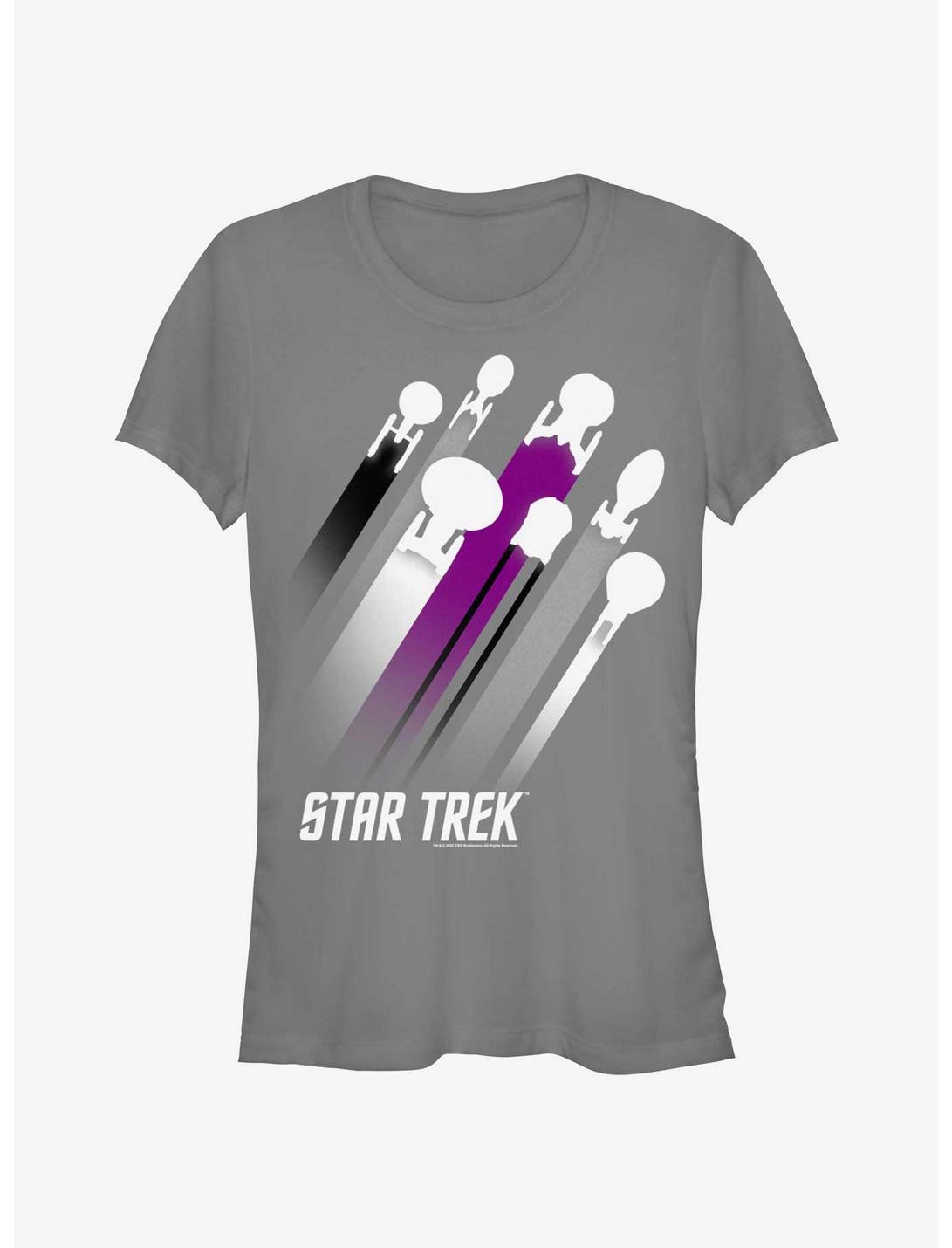 Star Trek Asexual Flag Streaks Pride T-Shirt, CHARCOAL, hi-res