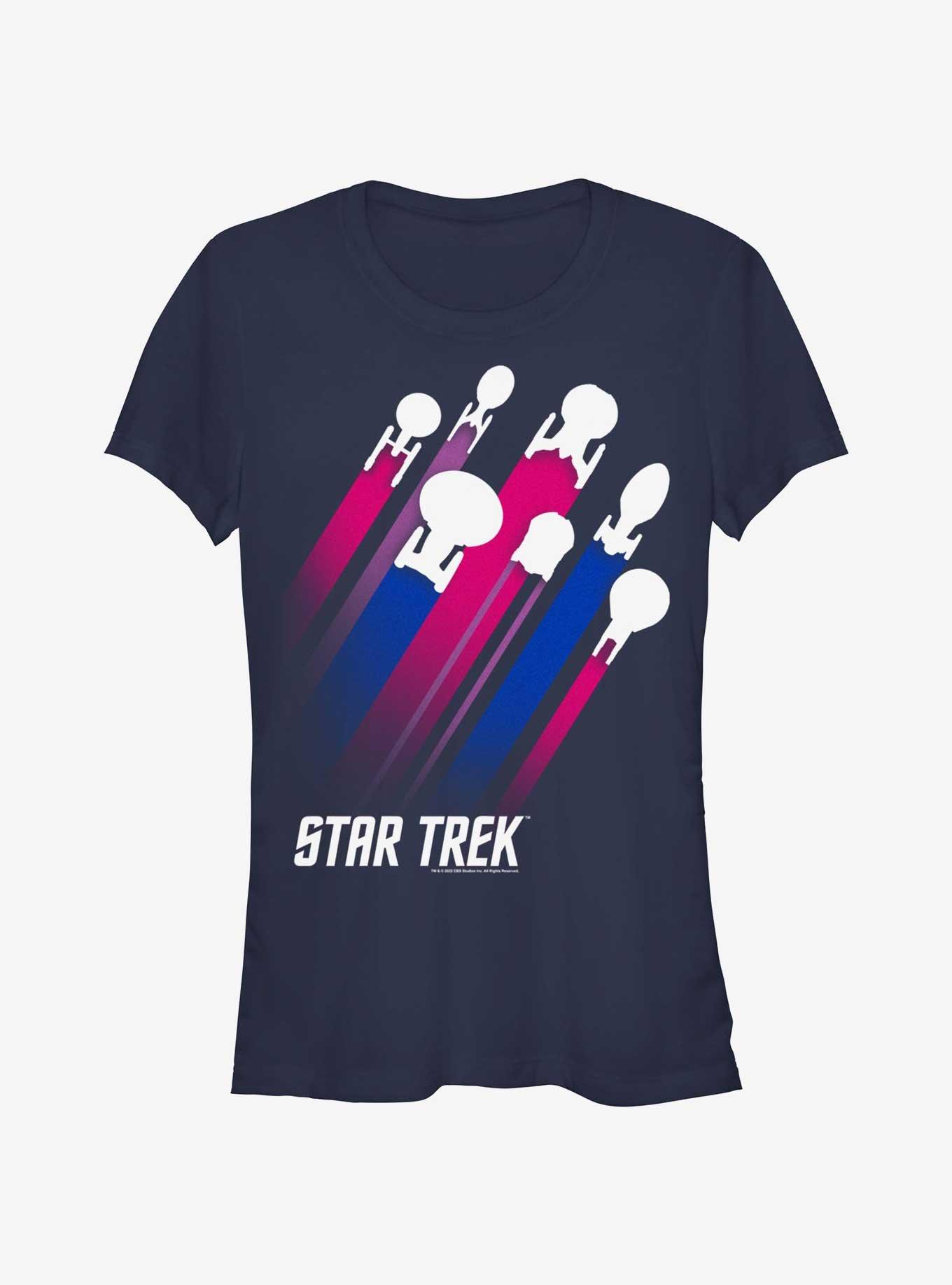 Star Trek Bisexual Flag Streaks Pride T-Shirt, NAVY, hi-res