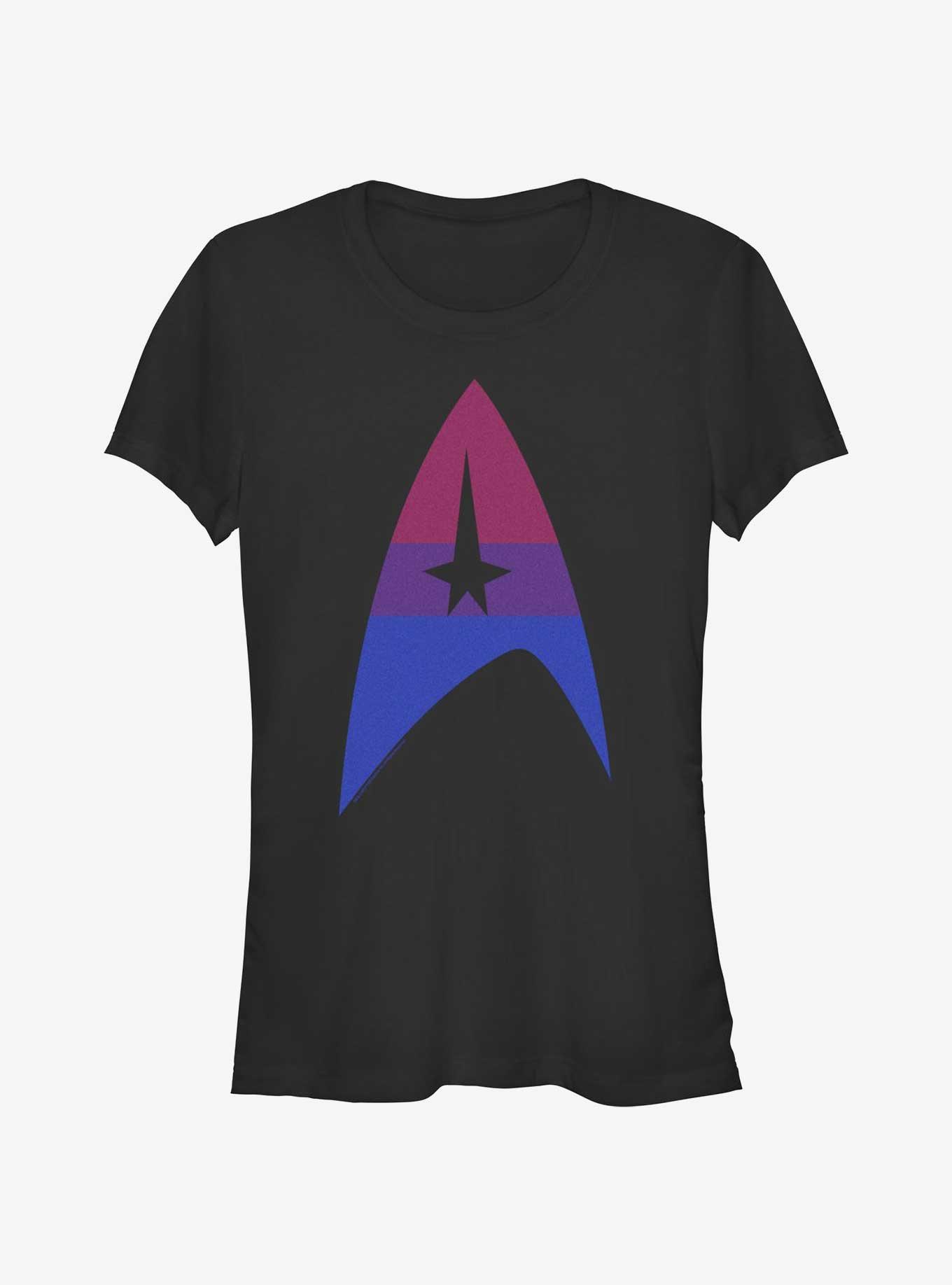 Star Trek Bisexual Flag Logo Pride T-Shirt, BLACK, hi-res