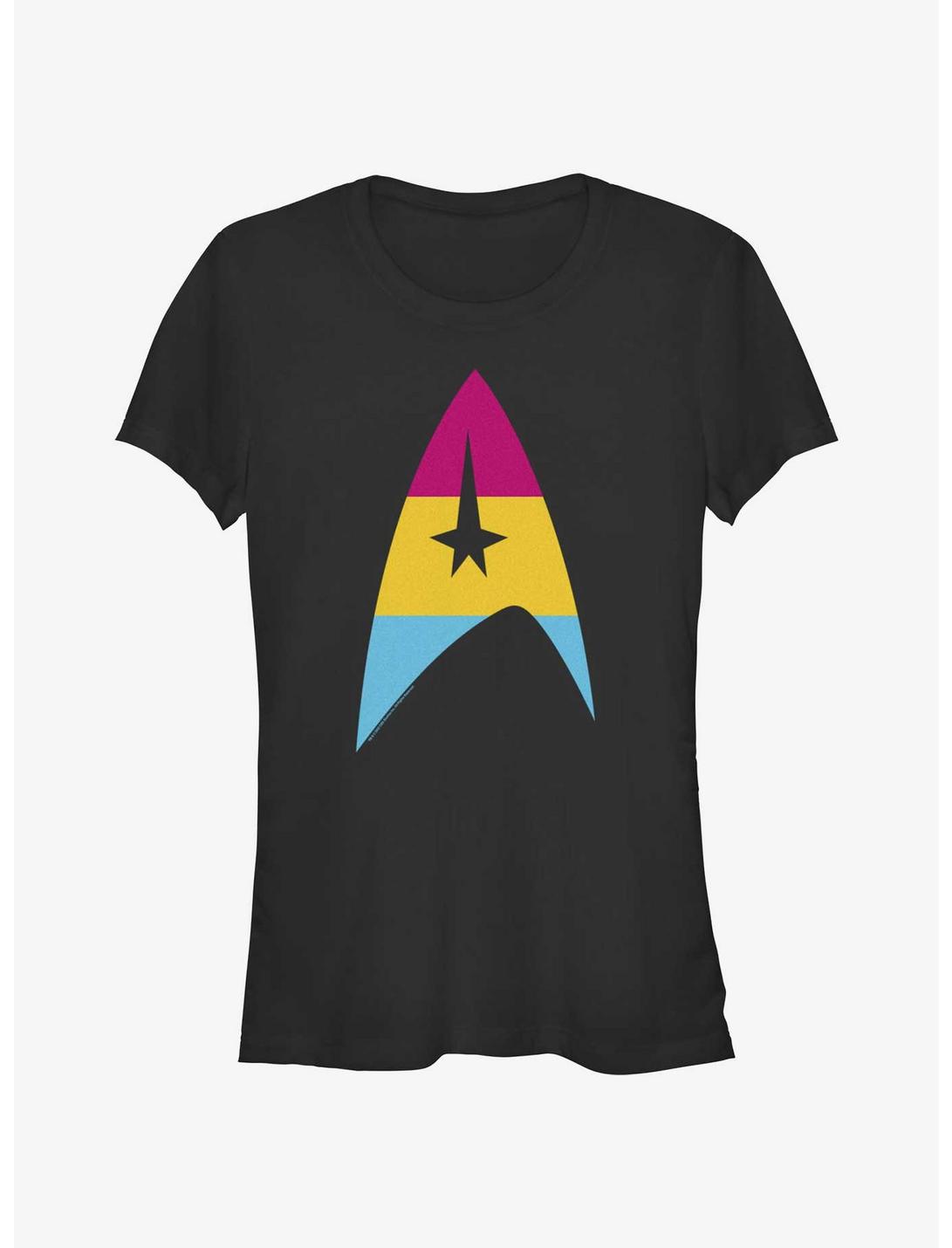 Star Trek Pansexual Flag Logo Pride T-Shirt, BLACK, hi-res