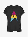 Star Trek Pansexual Flag Logo Pride T-Shirt, BLACK, hi-res