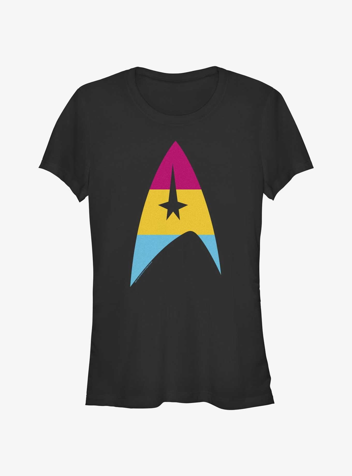 Star Trek Pansexual Flag Logo Pride T-Shirt, BLACK, hi-res