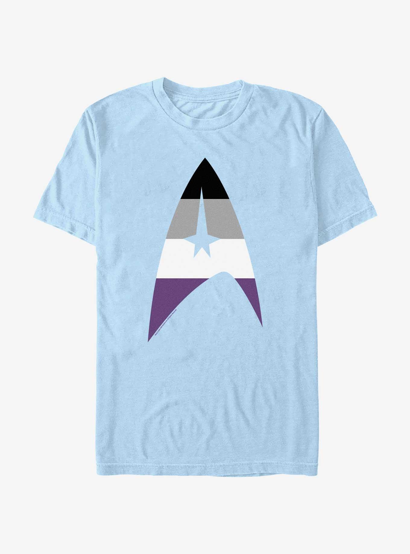 Star Trek Asexual Flag Logo Pride T-Shirt, LT BLUE, hi-res