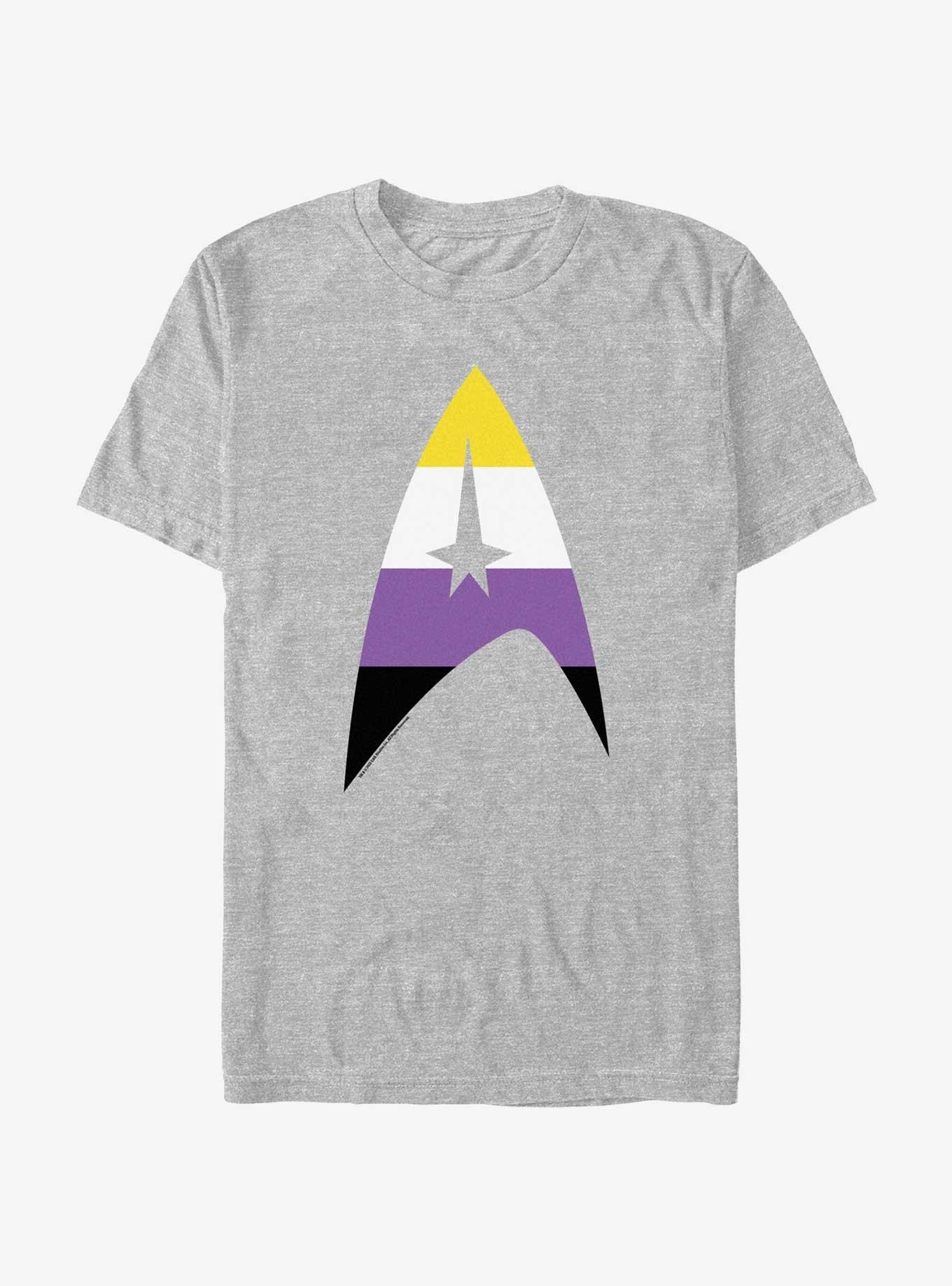 Star Trek Nonbinary Flag Logo Pride T-Shirt, ATH HTR, hi-res