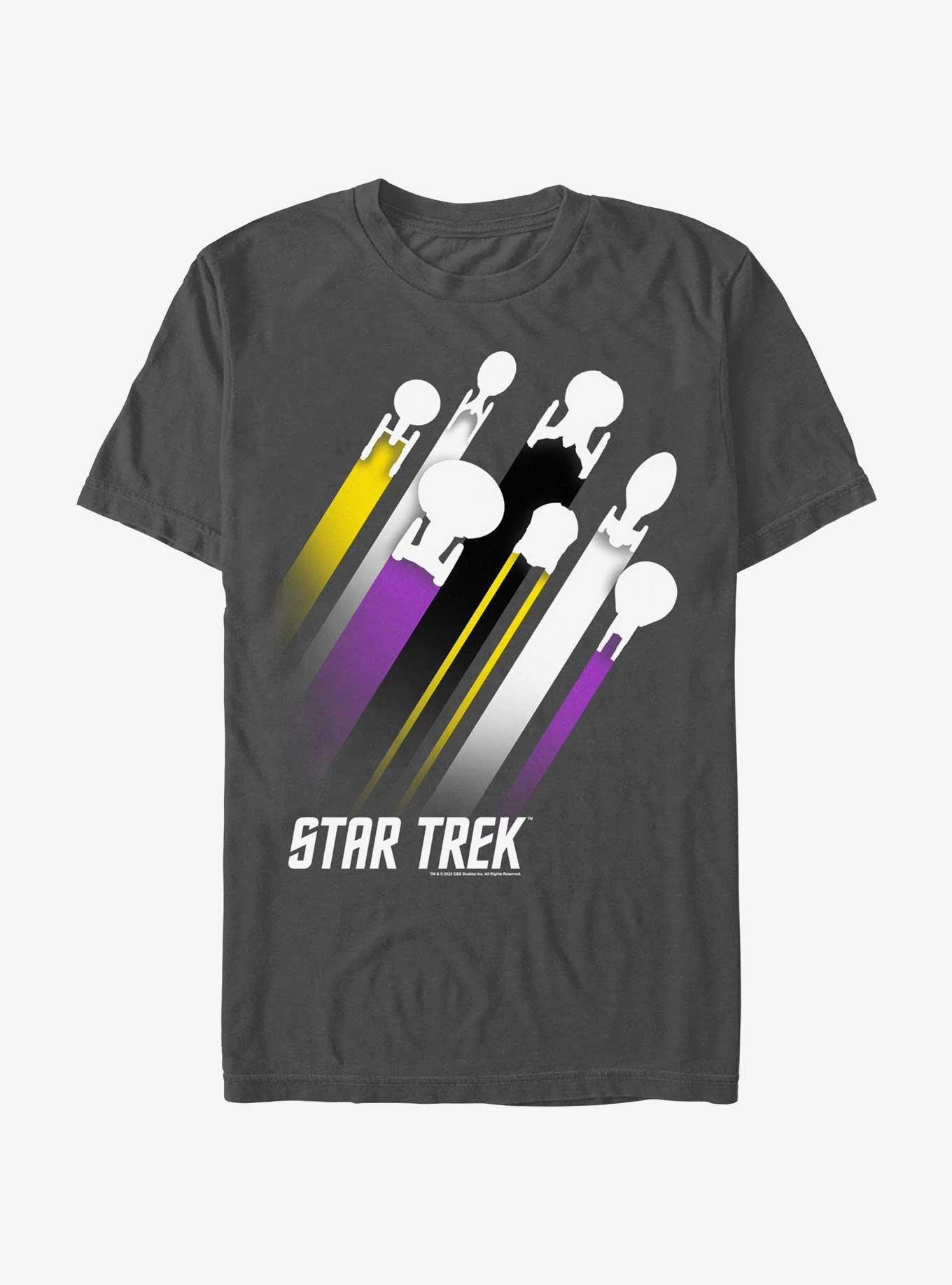 Star Trek Nonbinary Flag Streaks Pride T-Shirt, CHARCOAL, hi-res