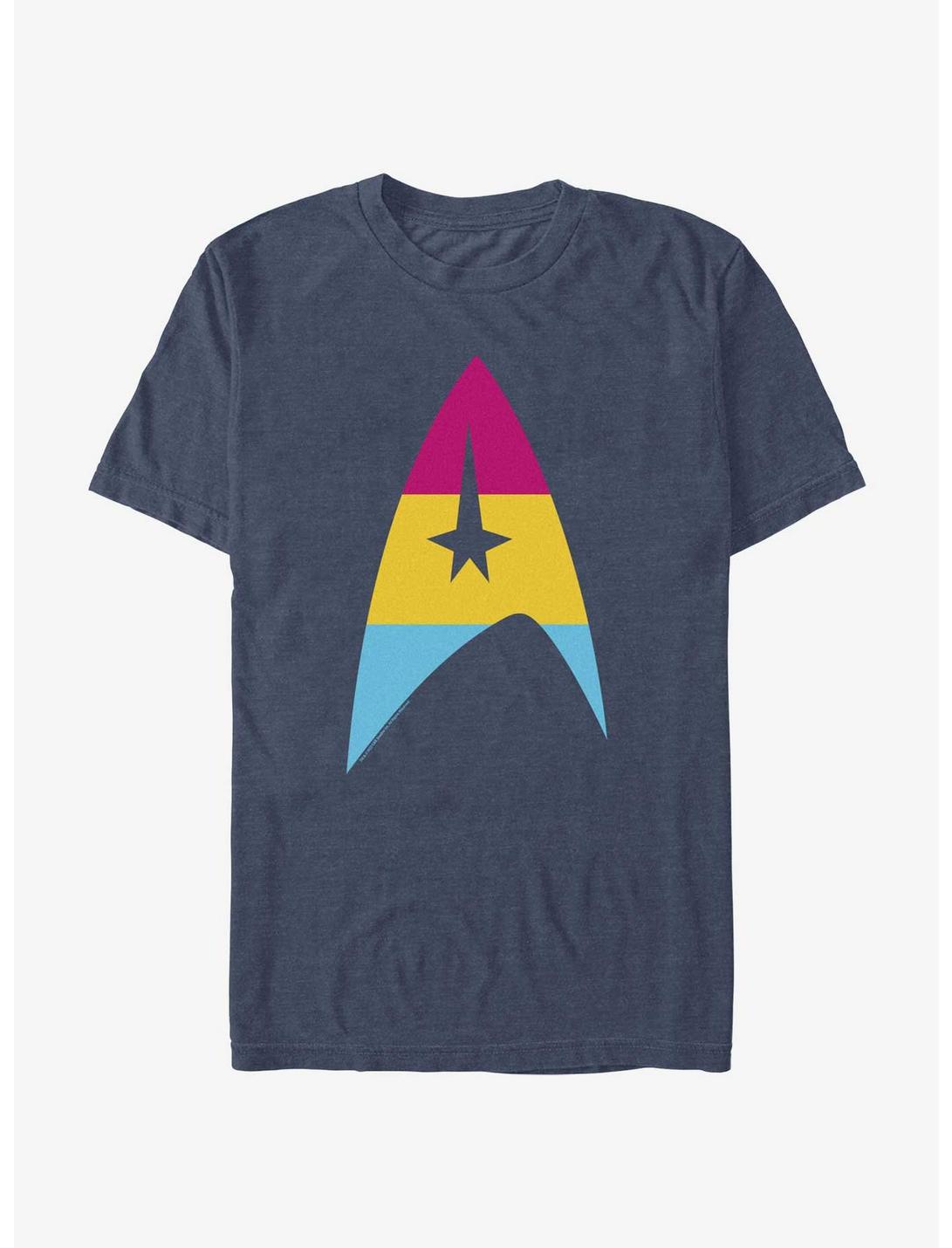 Star Trek Pansexual Flag Logo Pride T-Shirt, NAVY HTR, hi-res